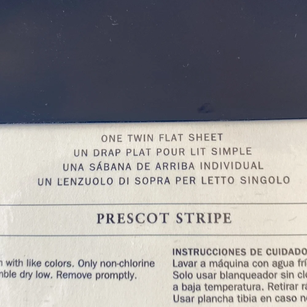 LRL Twin Flat Sheet Prescot Stripe.